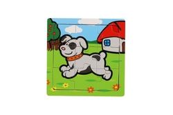 Mini puzzle dřevěné 9 dílků Moje první zvířátka pro nejmenší 15x15x0,8cm 6 druhů MPZ 12m+