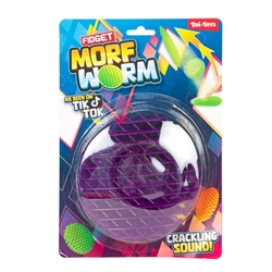 Fidget worm měnící tvar antistresový plast 13cm 6 barev na kartě