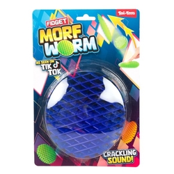 Fidget worm měnící tvar antistresový plast 13cm 6 barev na kartě