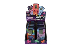 Digitální hra Brick Game - padající kostky hlavolam plast 7x14cm na baterie 2 barvy 12ks v boxu