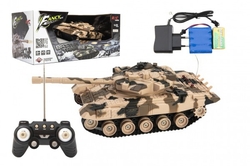 Tank RC plast 27cm 40MHz na baterie+dobíjecí pack se zvukem v krabici 37x17x19cm