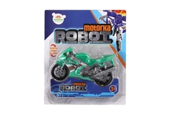 Transformer motorka/robot plast 15cm 3 barvy na kartě