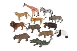 Zvířátka safari ZOO plast 13-18cm mix druhů 12ks v boxu