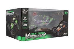 Auto RC Buggy rychlostní 2,4GHz plast 40cm dobíjecí pack+baterie fialové v krabici 42x21x28cm