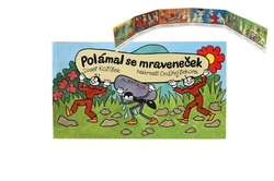 Knížka leporelo CZ text - Polámal se mraveneček 16x9cm 24m+