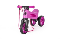 Odrážedlo FUNNY WHEELS Rider SuperSport fialové 2v1+popruh, výš. sedla 28/30cm nos 25kg 18m+ v sáčku