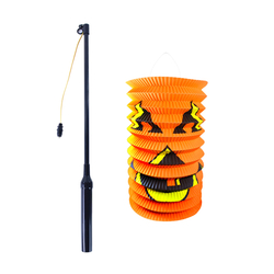 Lampion Halloween dýně 15 cm se svítící hůlkou 40 cm