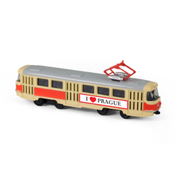 Kovová česká retro tramvaj 16 cm PRAGUE