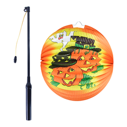 Lampion Halloween veselá dýně 15 cm se svítící hůlkou 40 cm