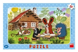 Puzzle deskové Krtek na návštěvě 29,5x19cm 15 dílků