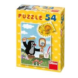 Minipuzzle Krtek 19,8x13,2cm 8 druhů 54 dílků v krabičce 9x7x3cm 40ks v boxu