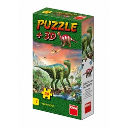 Puzzle Dinosauři 23,5x21,5cm 60 dílků + figurka 6 druhů v krabičce 24ks v boxu