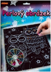 Perlový obrázek 200ks barevných perel 20,3x25,4cm asst 3 druhy na kartě