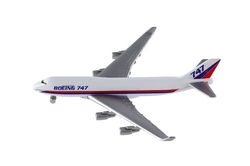 Letadlo Welly Boeing 747 plast/kov 15cm v krabičce 13x21x4,5cm