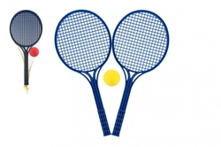 Soft tenis plast barevný 53cm+míček v síťce