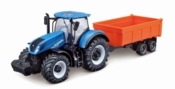 Bburago 1:50 Farm Traktor New Holland s vlečkou