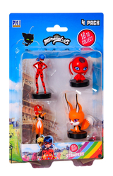 Miraculous: Beruška a Černý kocour- razítka 4 ks figurka Ast.