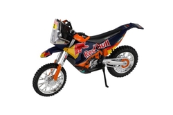 Motorka Bburago Red Bull KTM Rally Dakar 2019 kov/plast 12cm na volný chod v krabičce 17x11cm