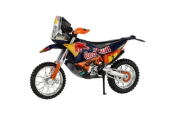 Motorka Bburago Red Bull KTM Rally Dakar 2019 kov/plast 12cm na volný chod v krabičce 17x11cm