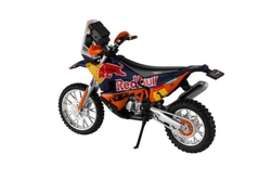 Motorka Bburago Red Bull KTM Rally Dakar 2019 kov/plast 12cm na volný chod v krabičce 17x11cm