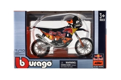 Motorka Bburago Red Bull KTM Rally Dakar 2019 kov/plast 12cm na volný chod v krabičce 17x11cm