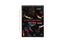 Škrabací notes duhový 12 listů v sáčku 20x13,5cm