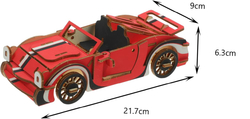 Woodcraft Dřevěné 3D puzzle Červený kabriolet