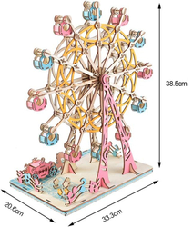 Woodcraft Dřevěné 3D puzzle Ruské kolo pastelové