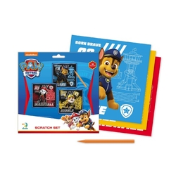 Škrabací obrázek 3ks barevný Tlapková patrola/Paw Patrol 20x20cm na kartě