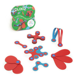 CLIXO Itsy Flamingo & Turquoise - magnetická stavebnice 18 kusů