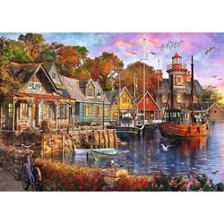 Puzzle Premium Plus - Čajový čas: Přímořský přístav 1000 dílků 68,3x48cm v krabici 40x27x6cm