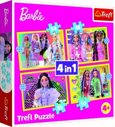 Puzzle 4v1 Šťastný svět Barbie 28,5x20,5cm v krabici 28x28x6cm