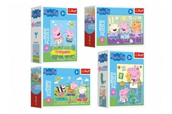 Minipuzzle miniMaxi 20 dílků Prasátko Peppa/Peppa Pig 4 druhy v krabičce 11x8cm 24ks v boxu