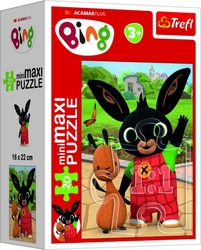 Minipuzzle miniMaxi 20 dílků Bingovi přátelé/Králíček Bing 4 druhy v krabičce 8x11cm 24ks v boxu