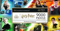 Puzzle Harry Potter Domy v Bradavicích 9000 dílků + plakát  v krabici 45x24x21cm