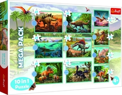 Puzzle 10v1 Seznamte se se všemi dinosaury v krabici 40x27x6cm